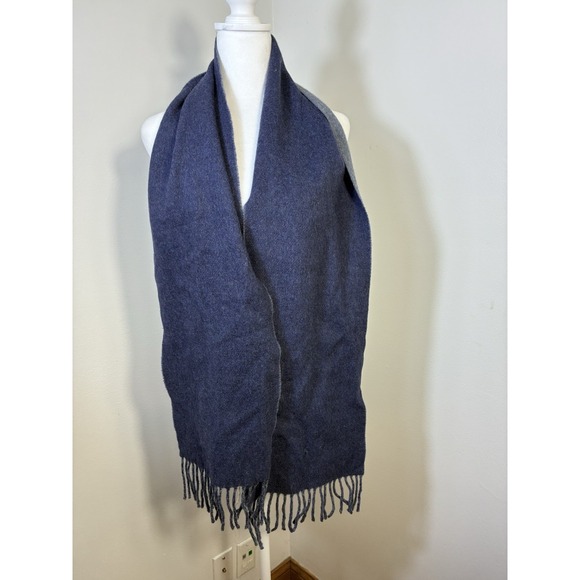 Polo Ralph Lauren Scarf Men's OS Lambswool Navy Blue Pony Winter Preppy - Picture 1 of 3